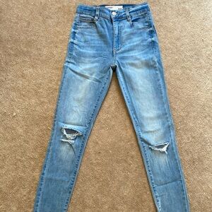 Medium Wash Blue Ripped Skinny Jeans